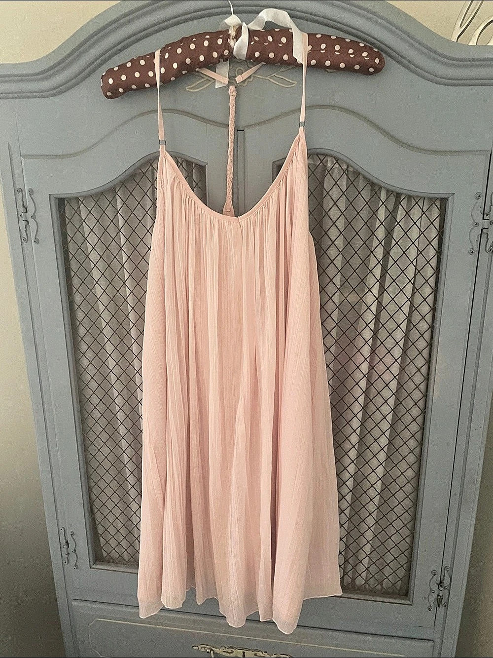 Abercrombie & Fitch Pleated Maxi Dress in Pink Large NWT